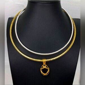 Joan Rivers Classics Collection Lot of 2 Rigid Collar Necklaces